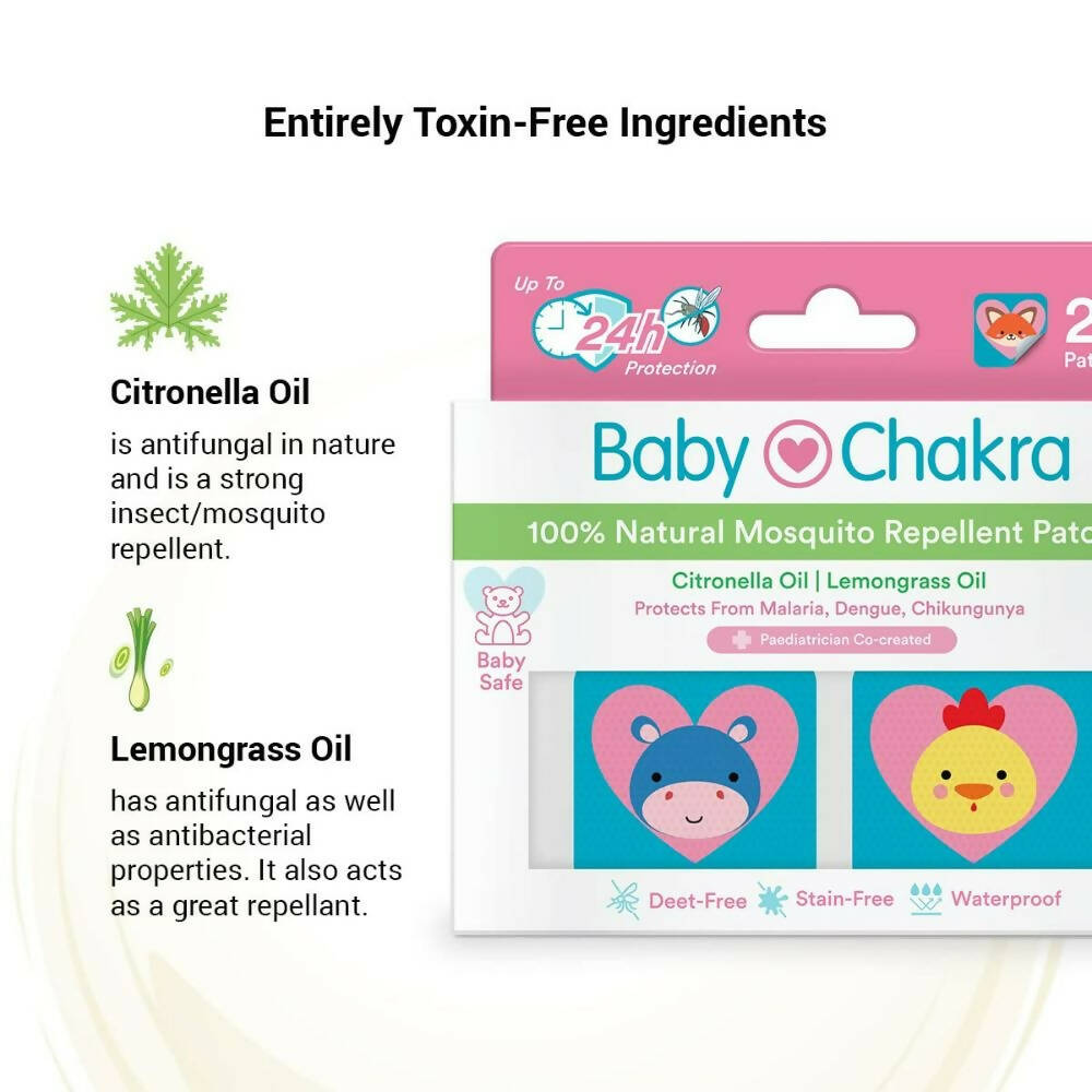BabyChakra 100% Natural Mosquito Repellent Patches - Distacart
