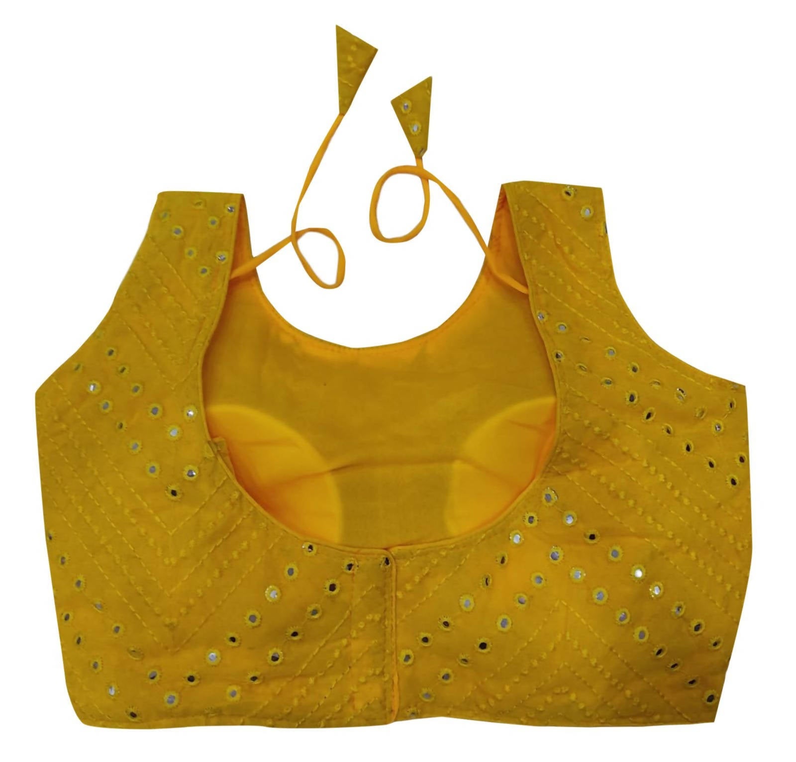 Vamika Bottle Green Georgette Mirror Work Blouse - Distacart