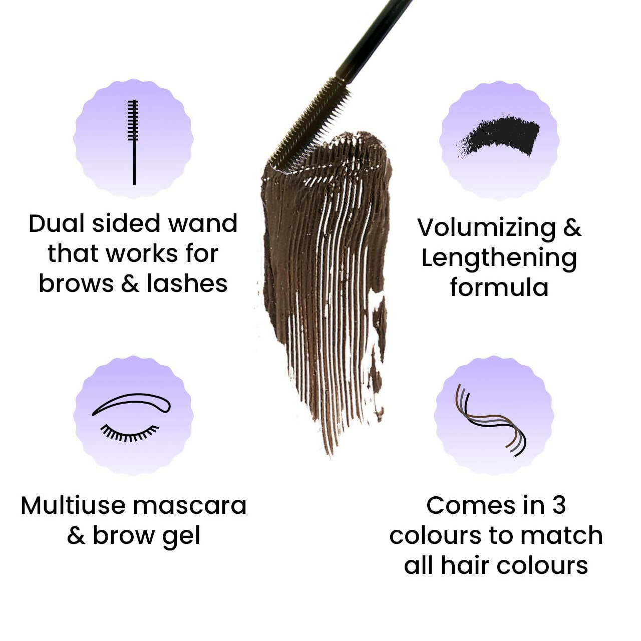 FAE Beauty 2 in 1 Brows X Lashes Brash Dual Mascara and Brow Gel - Dark Brown - Distacart