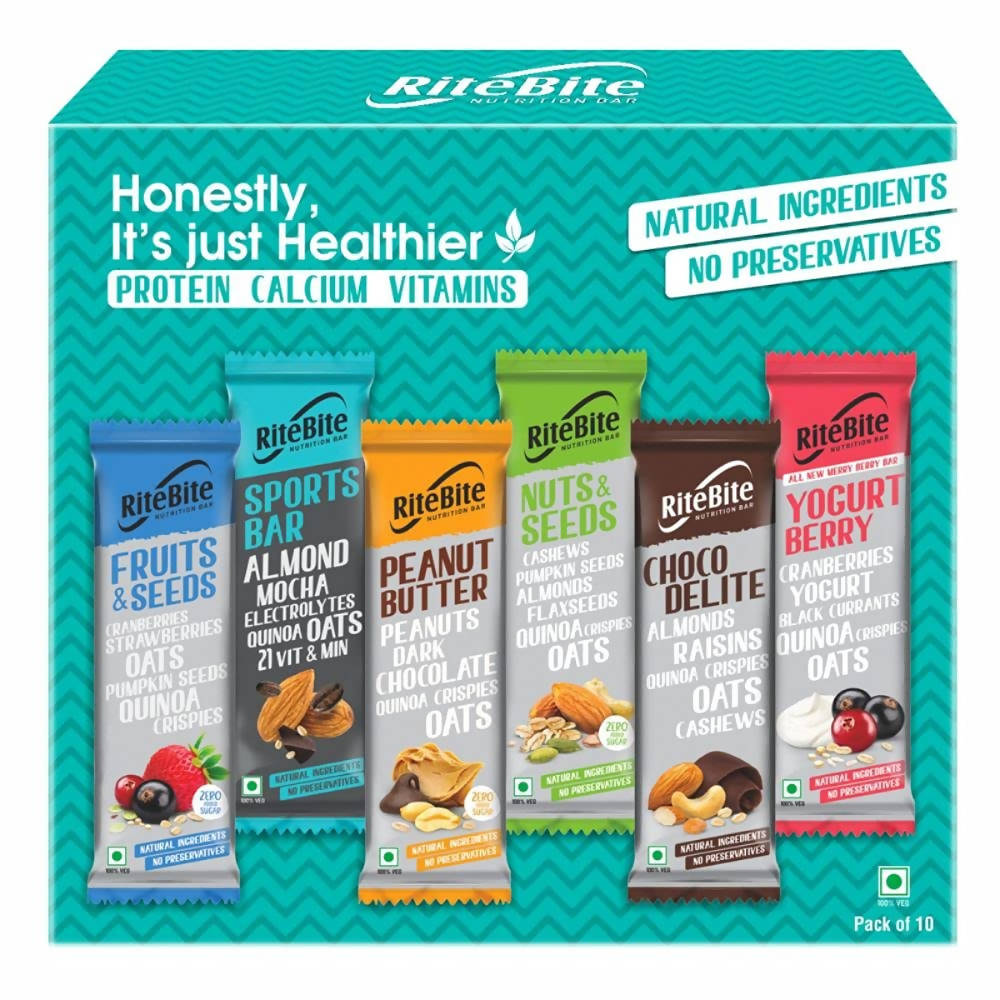 RiteBite Max Protein Nutrition Assorted Bars - Distacart