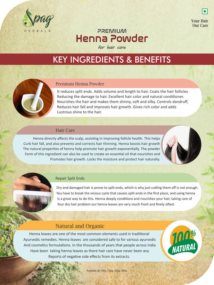 Spag Herbals Premium Henna Powder - Distacart