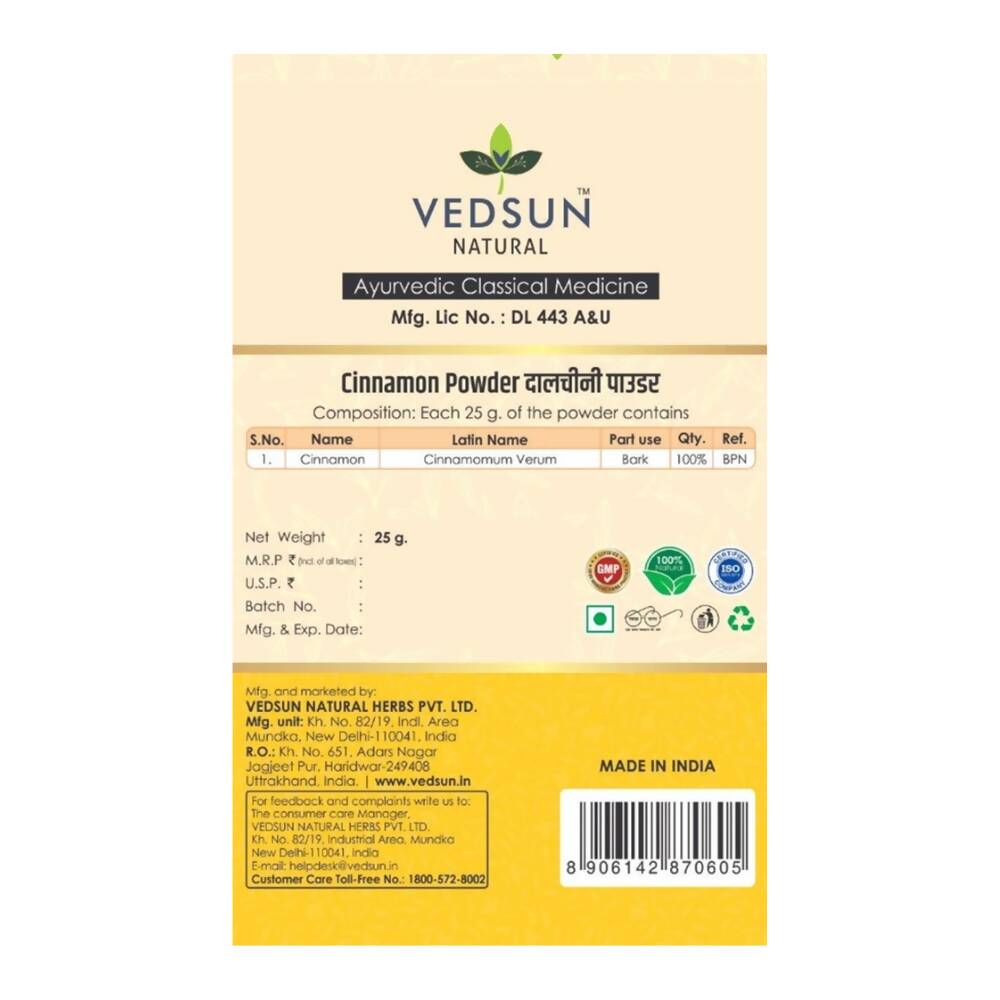Vedsun Naturals Cinnamon Dalchini Powder - Distacart