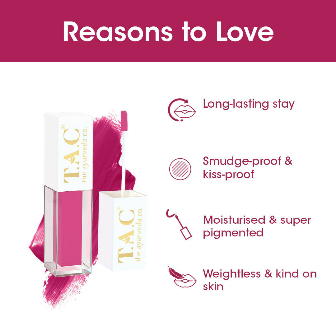 TAC - The Ayurveda Co. Liquid Matte Pink Flatter Lipstick - Distacart