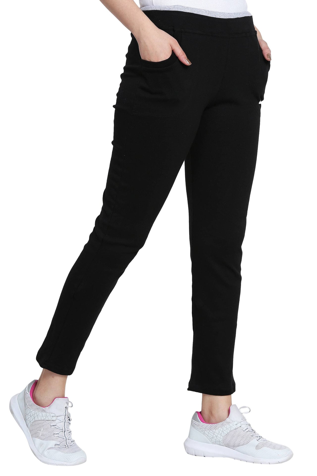 Asmaani Black color Hosiery Lower with Two Side Pockets.