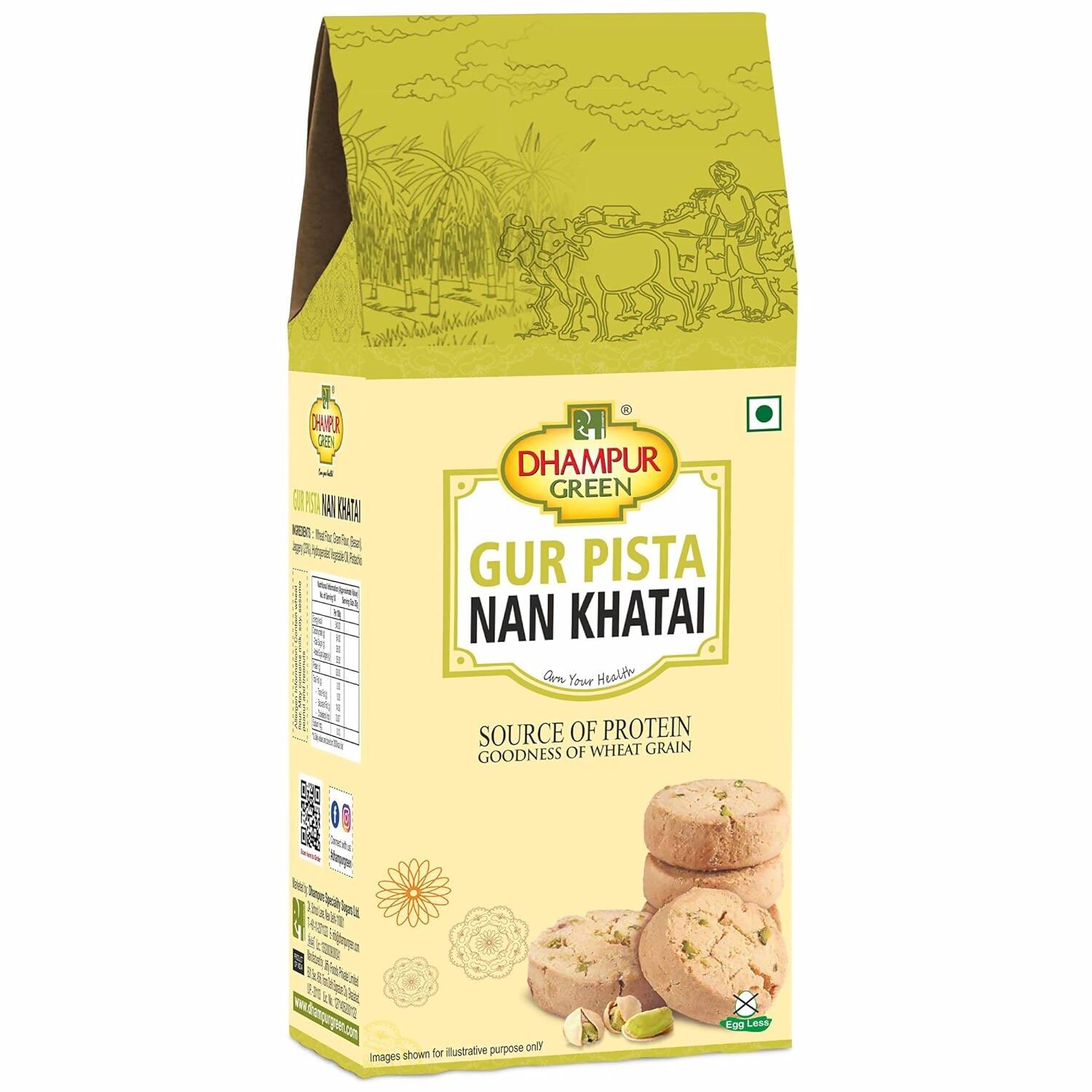 Dhampur Green Gur Pista Nan Khatai - Distacart