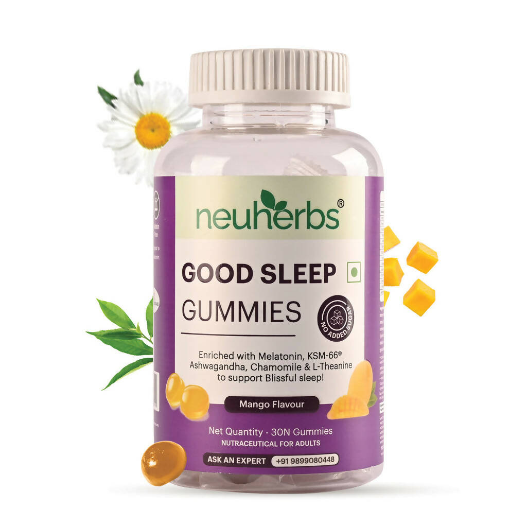 Neuherbs Good Sleep Gummies (No Added Sugar) - Mango Flavor - Distacart