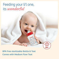 Thumbnail for LuvLap Anti-Colic Wide Neck Natura Flo Baby Feeding Bottle - Distacart