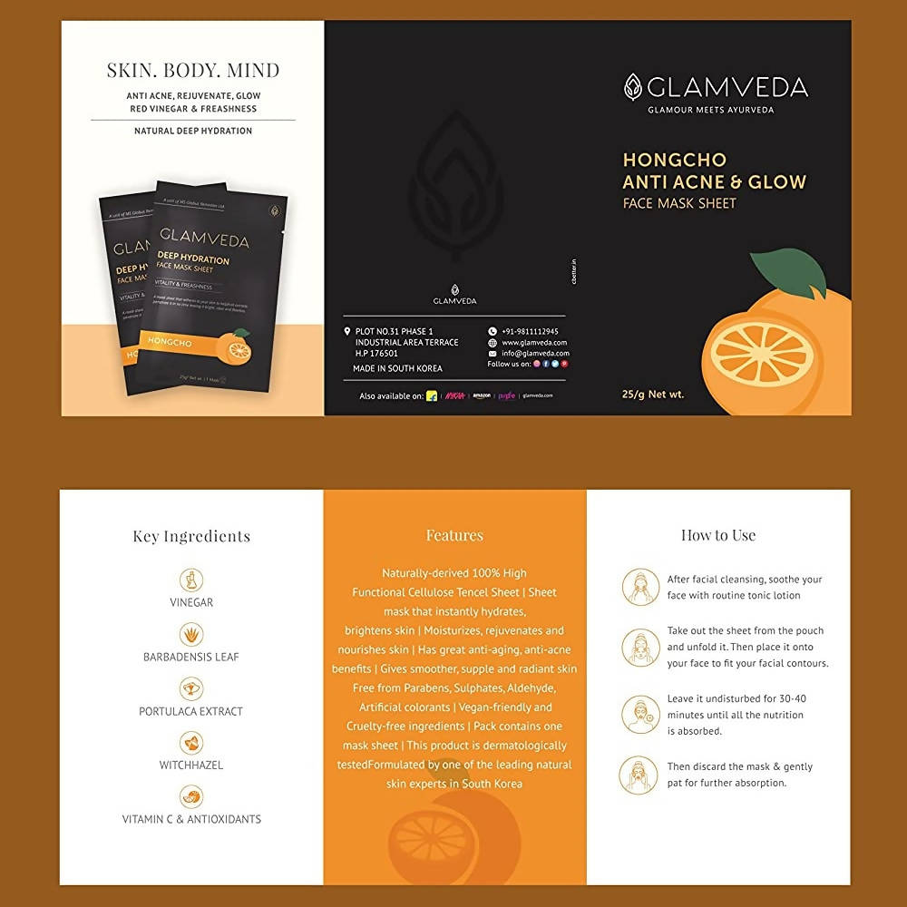Glamveda Hongcho Anti Acne & Glow Sheet Mask
