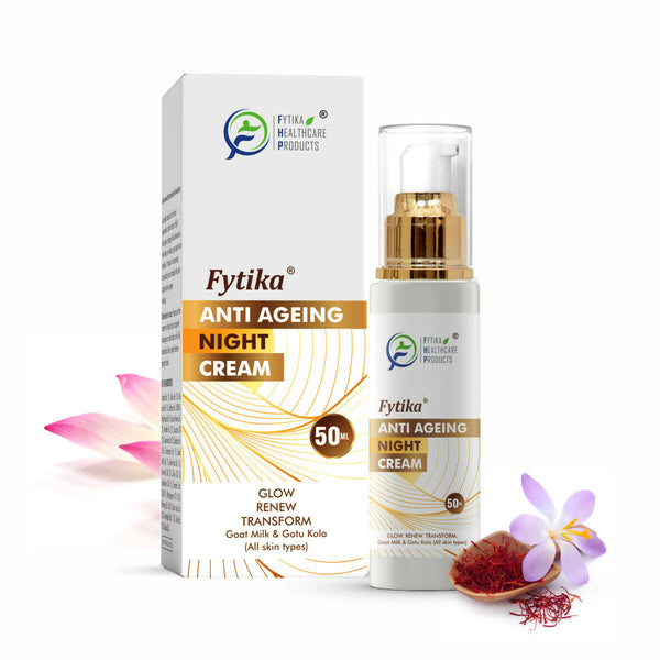 Fytika Anti-Aging Night Cream with Gotu Kola, Saffron and Lotus Flower Extract - Distacart