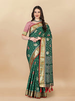 Thumbnail for Lorenvalley Fashion Soft Silk Patola Weaving With Beautiful Rich Pallu With Blouse - Green - Distacart