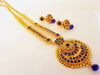 Blue Kemp Long Necklace Set For Parties