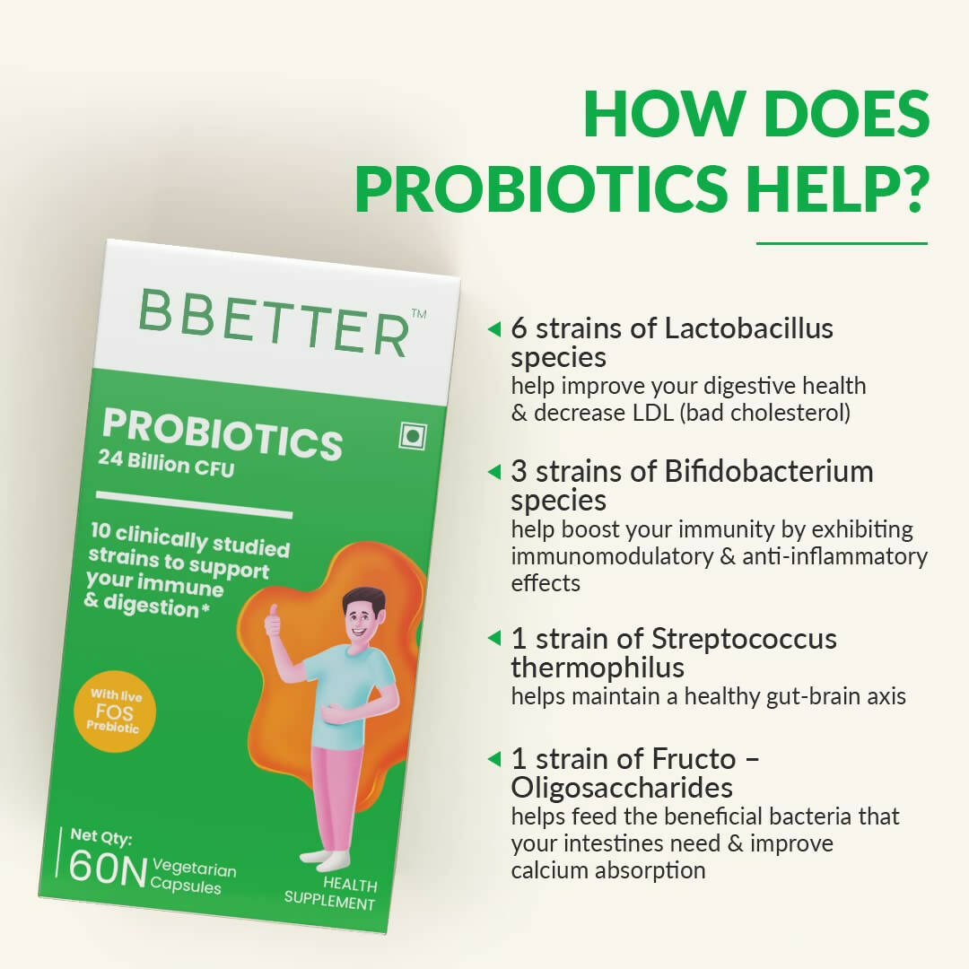 BBETTER Probiotics 24 Billion CFU Capsules - Distacart