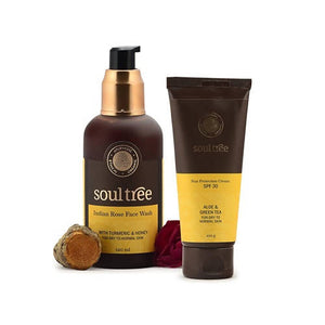 Soultree Indian Rose Face Wash & Sun Protection Cream Spf 30 Set