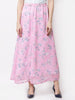 Myshka Pink Color Georgette Printed Skirt