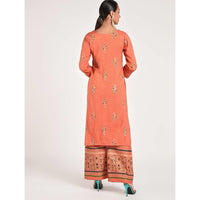 Thumbnail for Cheera Women's Beautiful Gold Print And Highlights With Sequence Straight Kurta (CH078K)