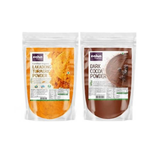 Paiya Organics Lakadong Turmeric Powder + Dark Cocoa Powder Combo - Distacart