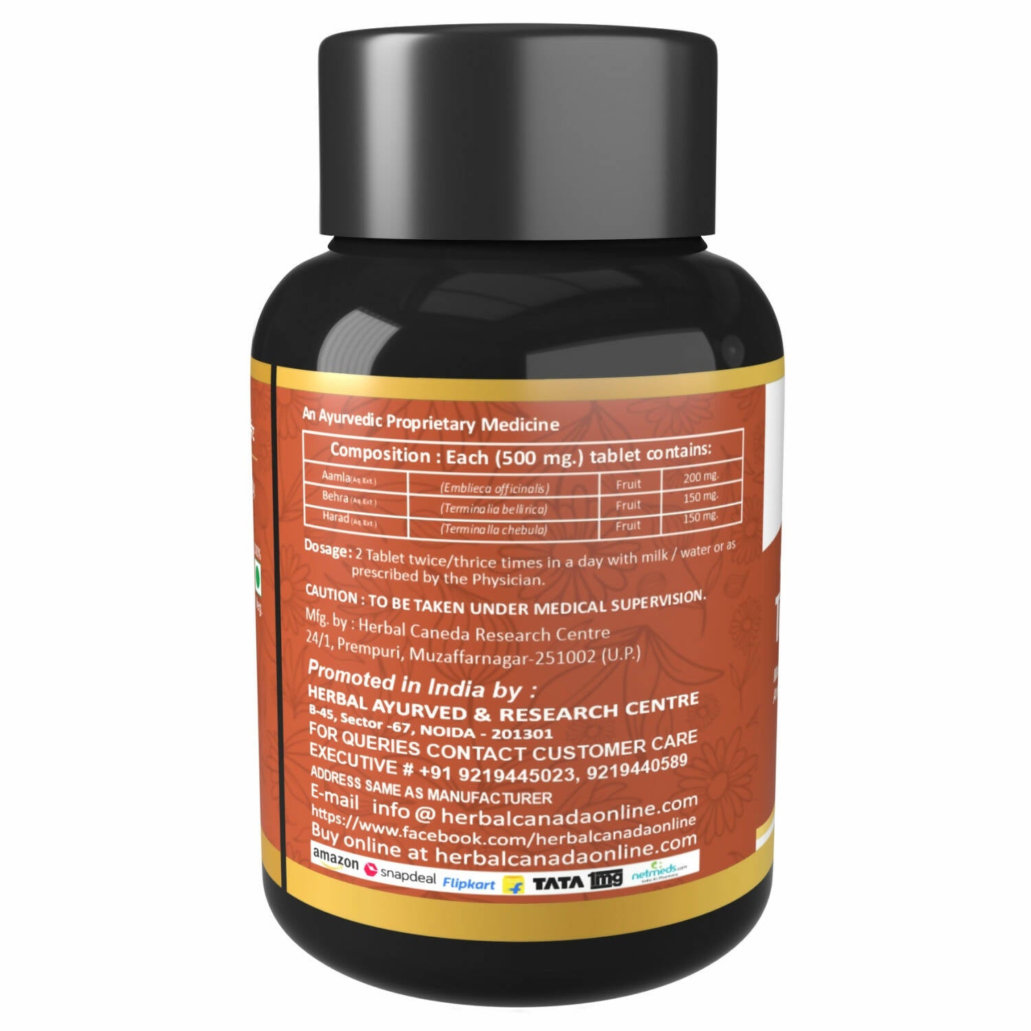 Herbal Canada Triphala Extract Tablets - Distacart
