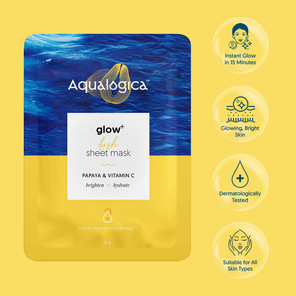 Aqualogica Glow+ Lush Sheet Mask - Distacart