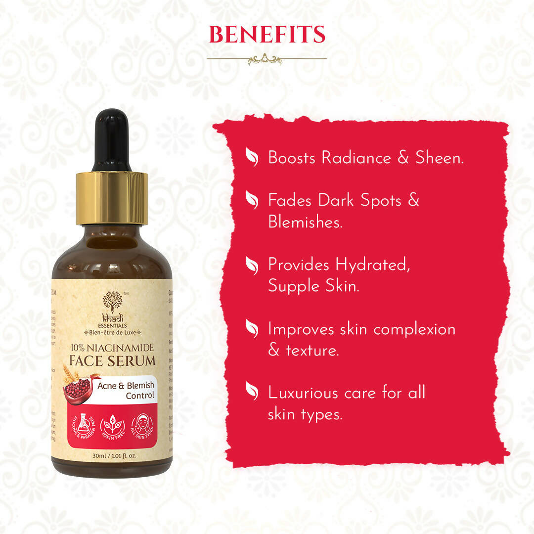 Khadi Essentials 10% Niacinamide Face Serum - Distacart