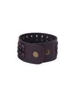 Thumbnail for NVR Men's Brown Leather Bracelet - Distacart
