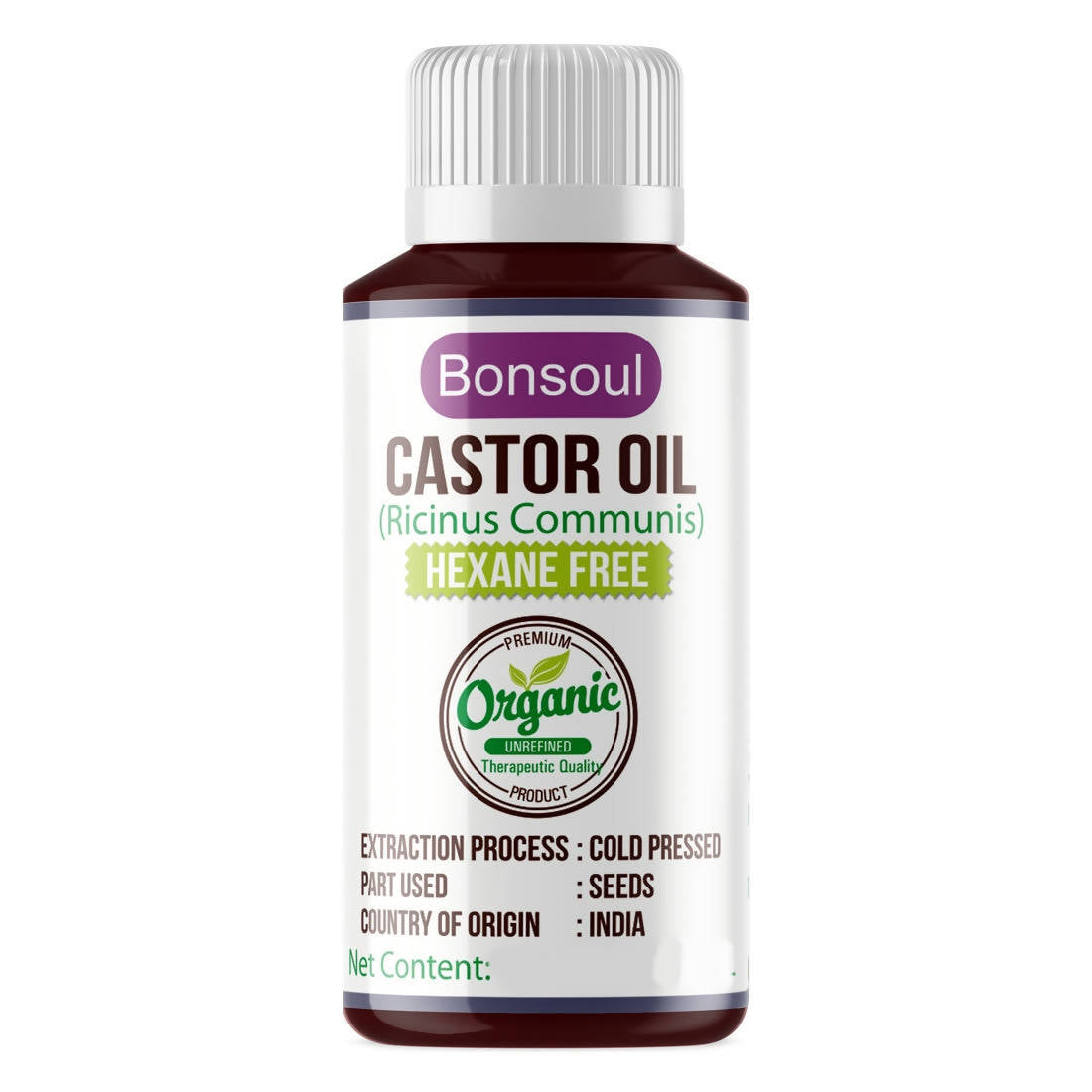 Bonsoul Castor Carrier Oil Hexane Free - Distacart