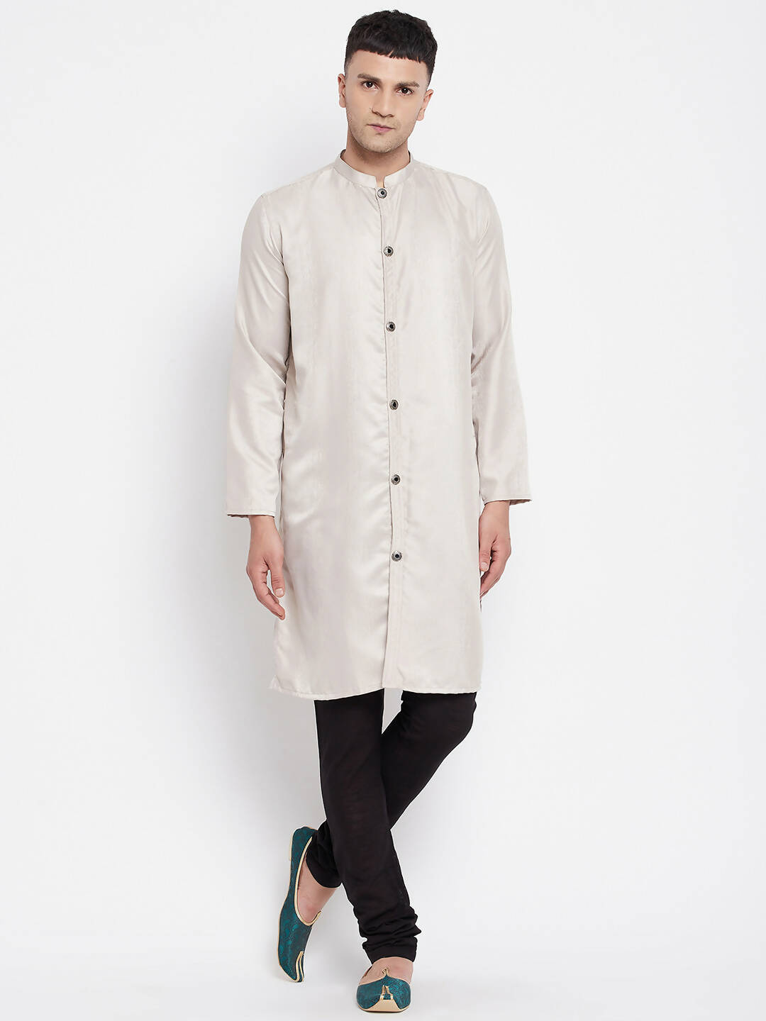 Even Apparels Beige Rayon Men's Sherwani Kurta With Open Front - Distacart