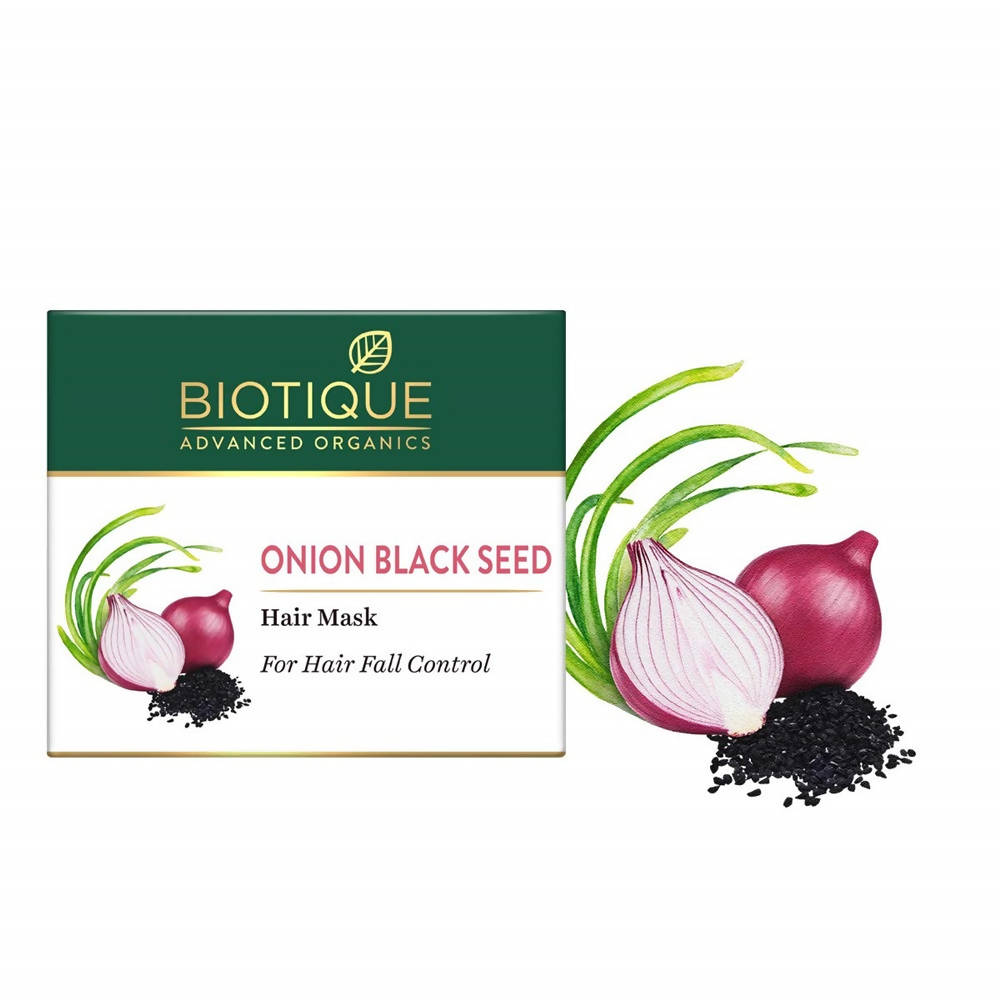 Biotique Advanced Organics Onion Black seed Hair Mask For Hair Fall Control - Distacart