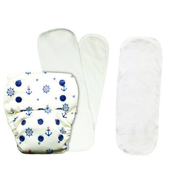 Kindermum Nano Pro Aio Cloth Diaper (With 2 Organic Inserts And Power Booster)-Anchor For Kids - Distacart