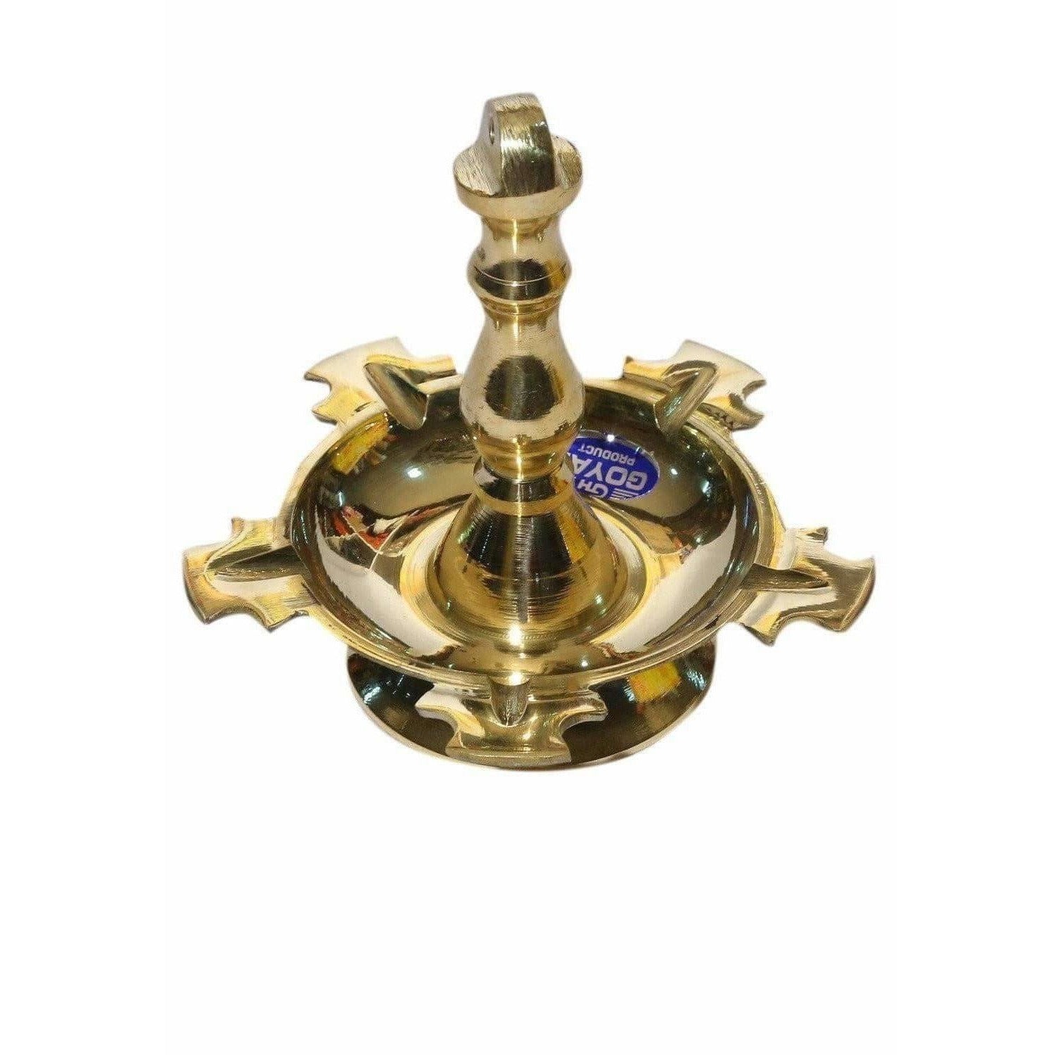 Brass Pooja Diya/ Lamp Stand  (Big Size) / Deepam Stand (Big Size)-1Step - Distacart