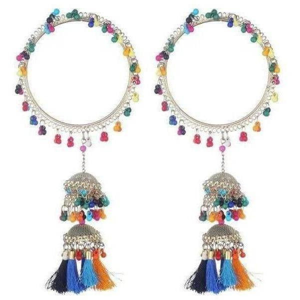 Multicolor Pearls Hanging Bangles