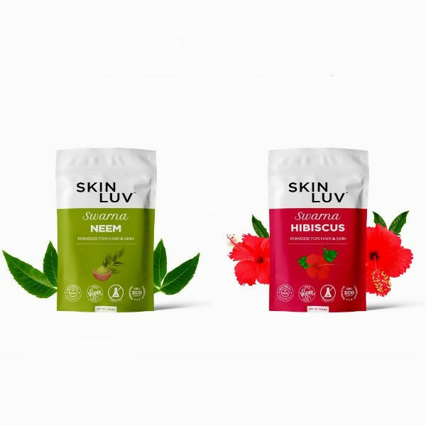 SkinLuv Swarna Neem Powder And Hibiscus Powder Combo - Distacart