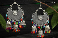 Thumbnail for Mominos Fashion Johar Kamal Women's Oxidised Multicolour Earrings - Distacart