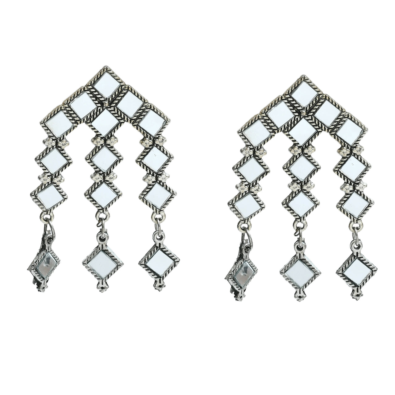Mominos Fashion Johar Kamal Oxidised Silver-Plated Alloy Finish Mirror Choker For Women - Distacart