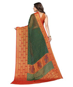 Thumbnail for Vamika Green Chiffon Brasso Bollywood Style Woven Saree (DIMPLE GREEN) - Distacart