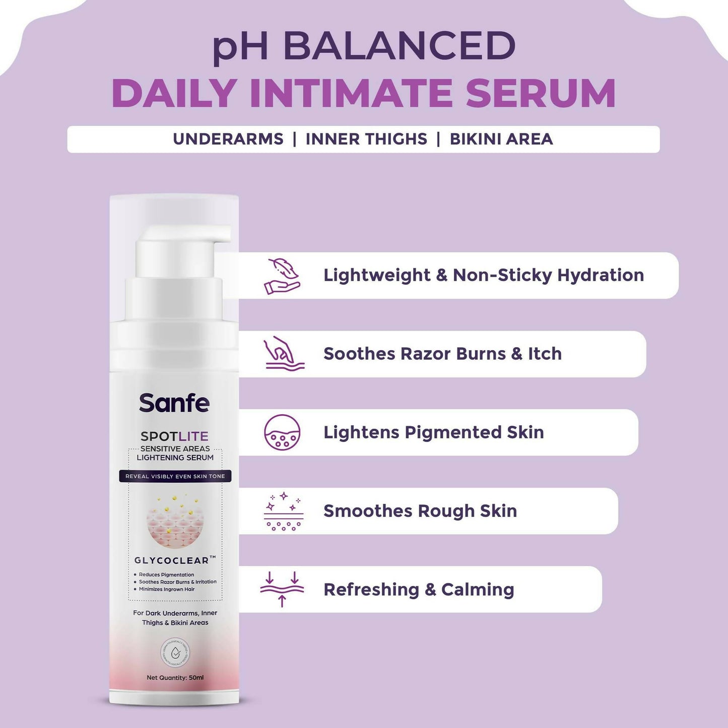 Sanfe Spotlite Sensitive Areas Body Serum - Distacart