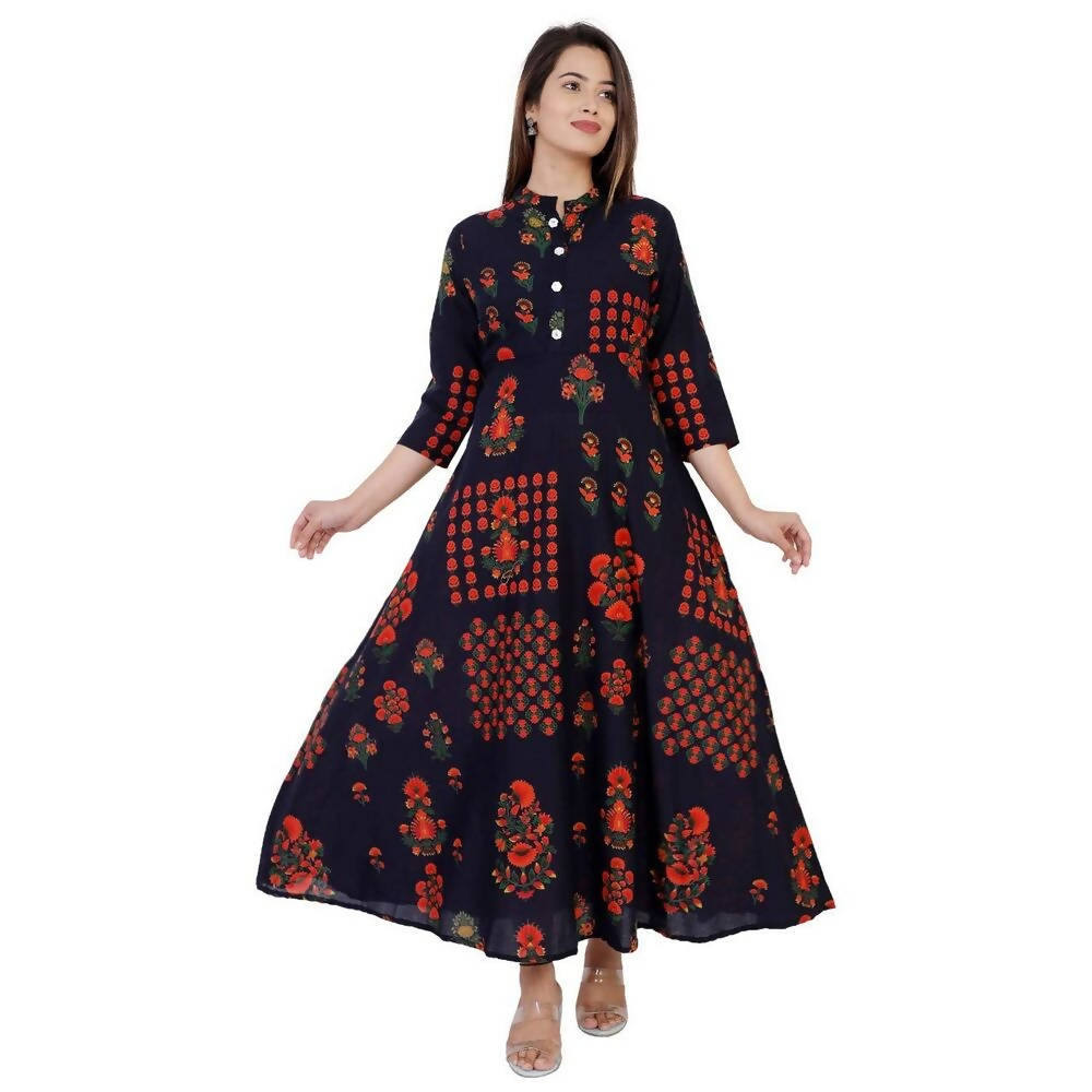 Vamika Coton Navy Blue Party Wear Kurti
