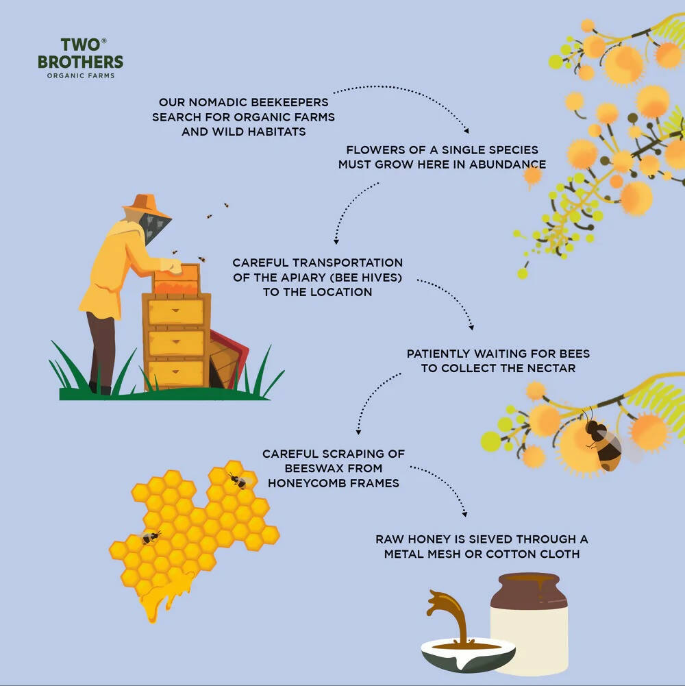 Two Brothers Organic Farms Acacia Raw Honey-Mono-Floral - Distacart