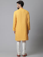 Thumbnail for Even Apparels Yellow Kurta With Band Collar - Distacart