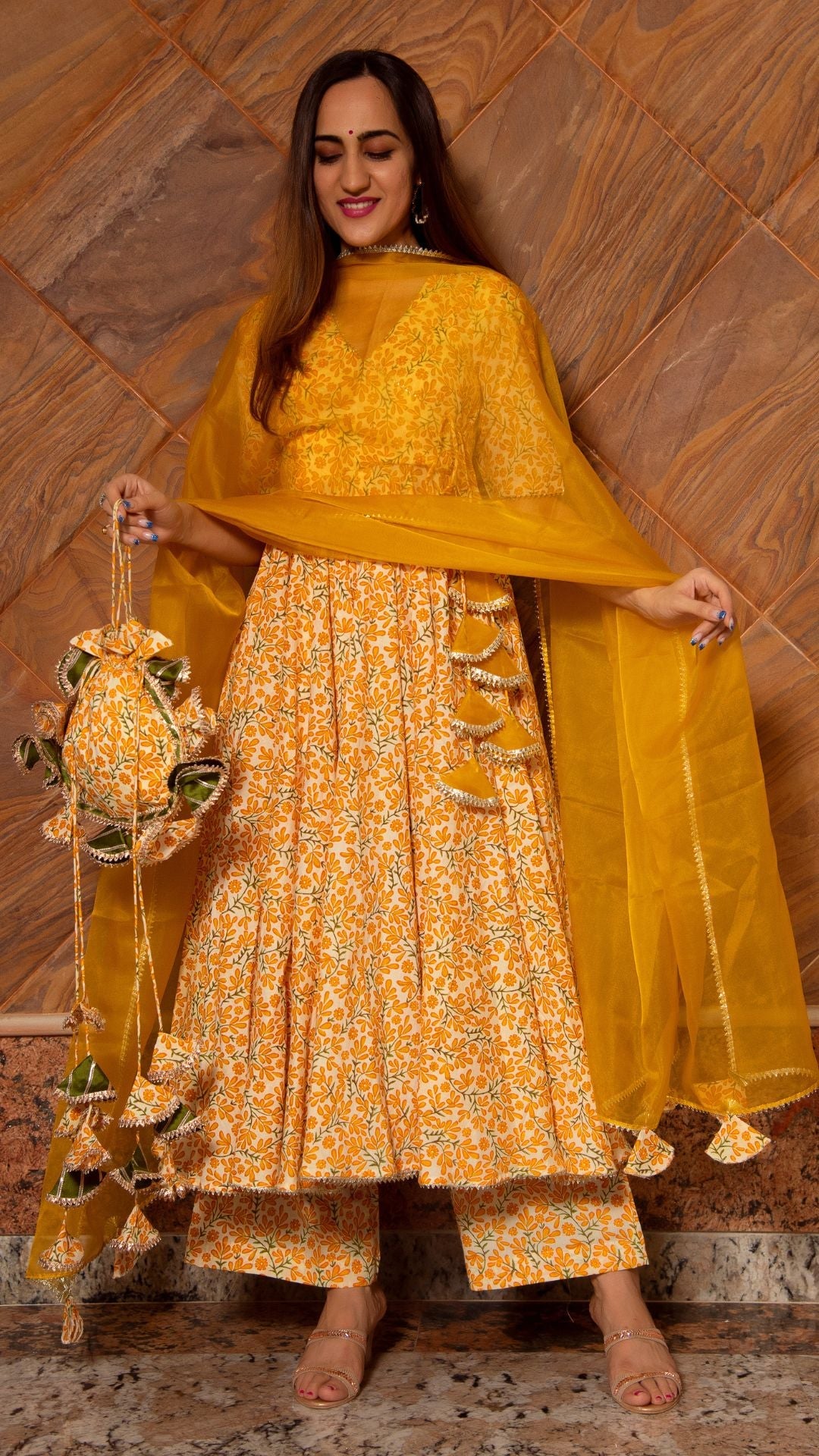 Pomcha Jaipur Suraiya Leaf Cotton Angrakha Set - Distacart