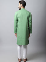 Thumbnail for Even Apparels Green Solid Kurta With Band Collar - Distacart