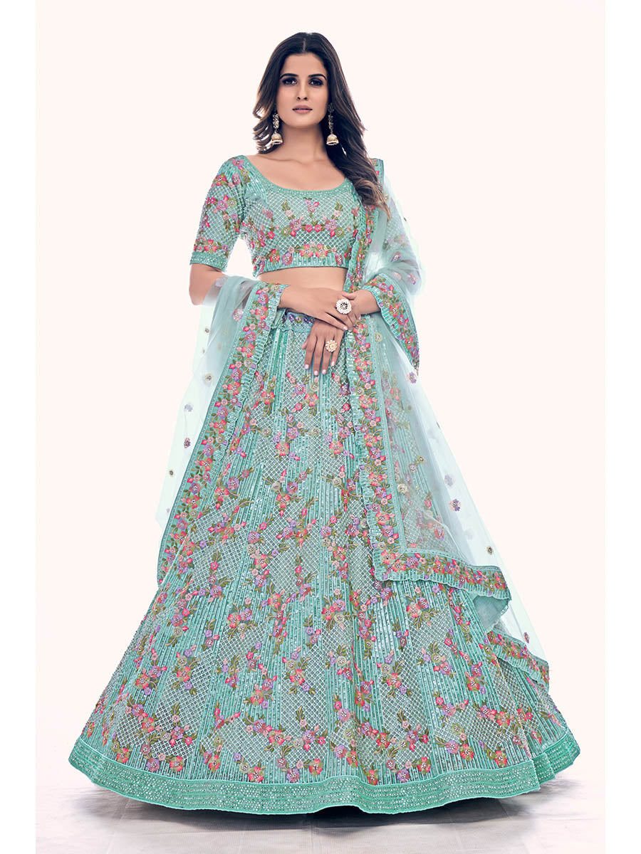Myra Firozi Soft Net Embroidered Designer Lehenga Choli - Distacart