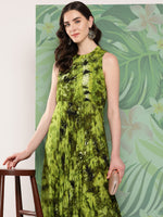 Thumbnail for InWeave Women's Green Tie And Die Dress - Distacart