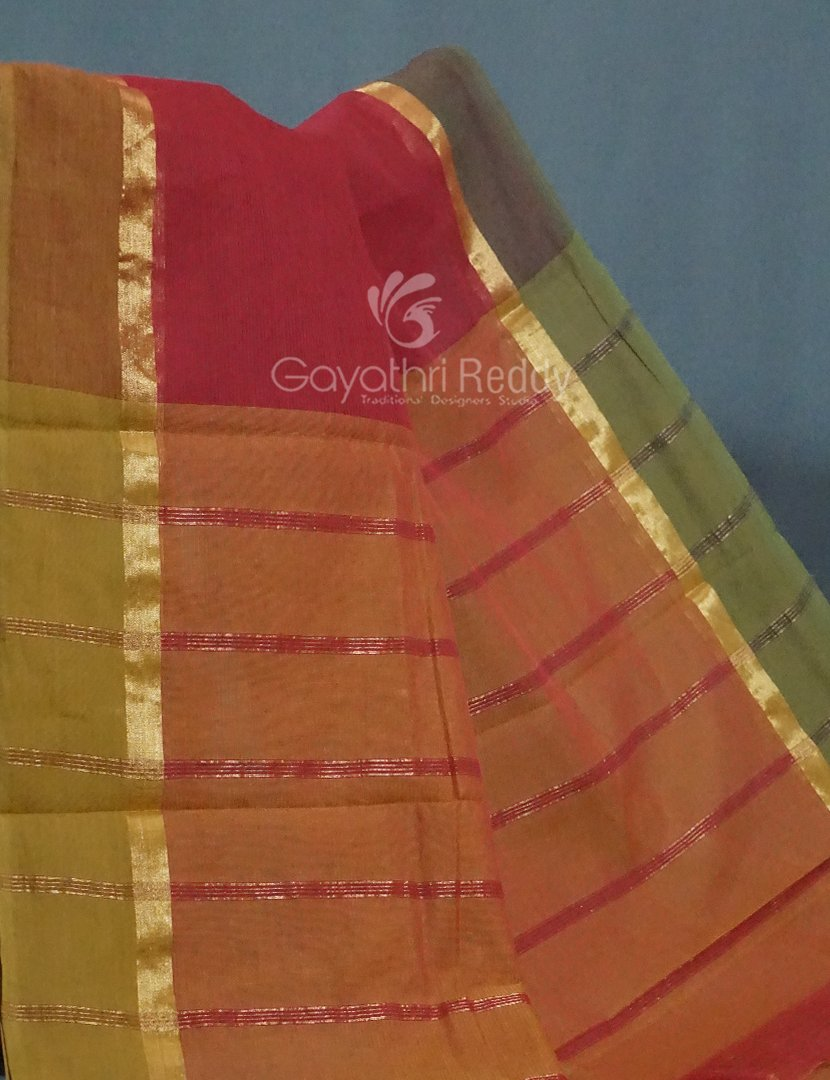 Shades of Maroon Red Pure Mangalgiri Cotton By Gayathri Reddy Designer Studio - Distacart