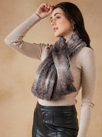 Thumbnail for InWeave Women's Dark Grey Double Shade Faux Fur Neck Warmer - Distacart