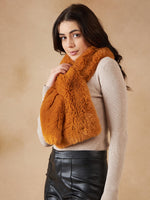 Thumbnail for InWeave Women's Carrot Orange Faux Fur Neck Warmer - Distacart