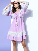 Thumbnail for InWeave Women's Mauve Lacy Short Dress - Distacart