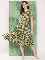 Thumbnail for InWeave Women's Dark Green Square Dress - Distacart