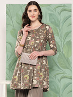 Thumbnail for InWeave Women's Olive Shade Tropical Sharara Set - Distacart
