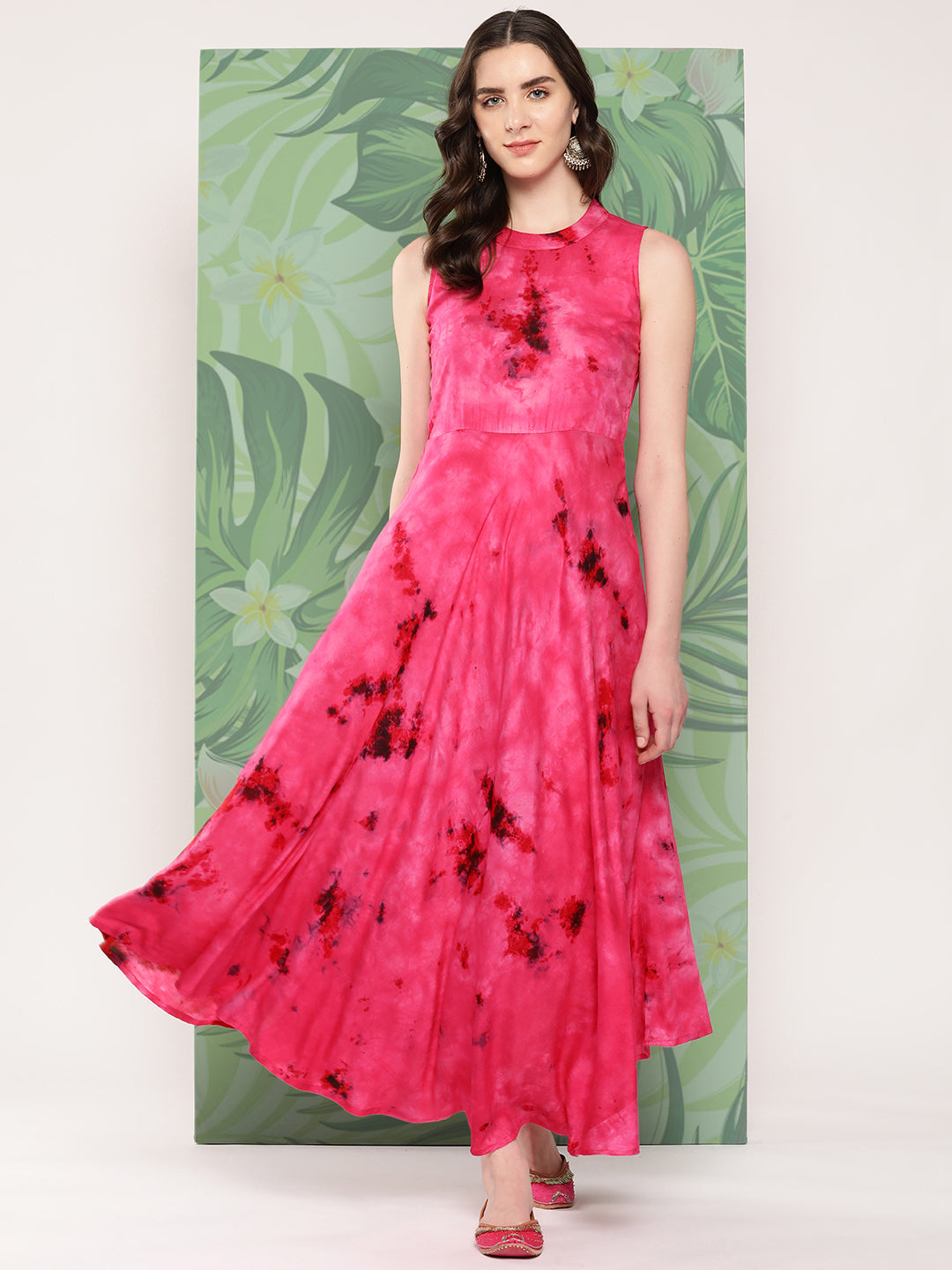 InWeave Women's Magenta Tie And Die Dress - Distacart