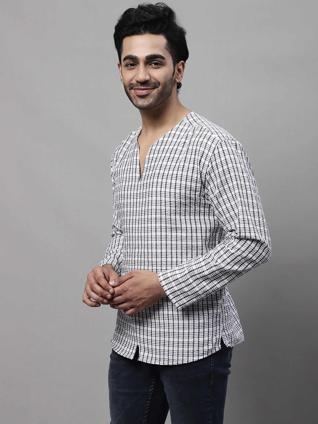 Even Apparels Multi Pure Cotton Open Neck Kurta - Distacart